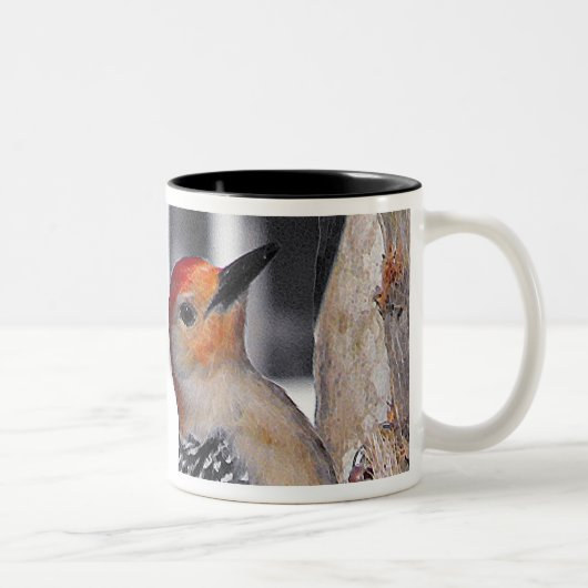 Tasse 2 Couleurs Portrait de pivert (Droit)