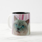 Tasse 2 Couleurs Portrait du chat 4 (Devant gauche)