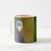 Tasse 2 Couleurs Portrait D'Un Pigeon (Devant gauche)