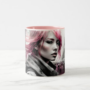 Tasse 2 Couleurs portrait d'une femme