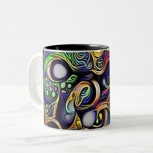 Tasse 2 Couleurs portrait homme Abstrait (Devant gauche)