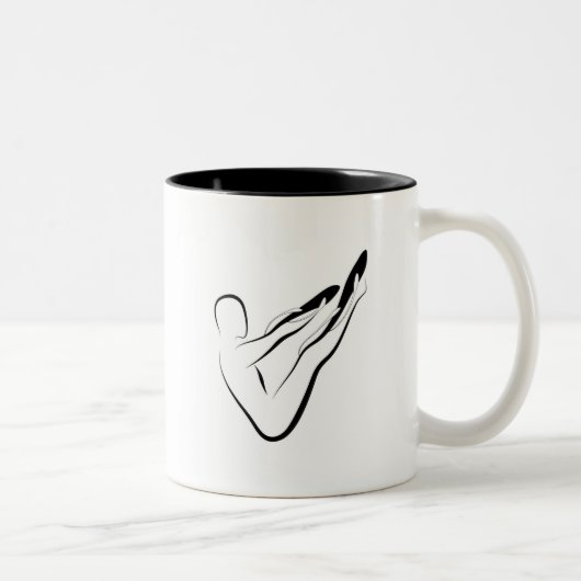 Tasse 2 Couleurs Pose de Pilates (Droit)