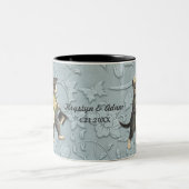 Tasse 2 Couleurs Posh Cats Mariage bleu (Centre)