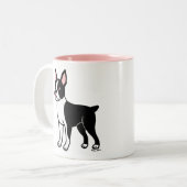 Tasse 2 Couleurs Position de Boston Terrier (Devant gauche)