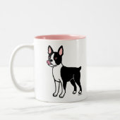 Tasse 2 Couleurs Position de Boston Terrier (Gauche)