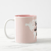 Tasse 2 Couleurs Positive rose Commençons l'aventure Carte du Monde (Gauche)