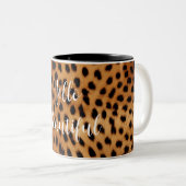 Tasse 2 Couleurs Poster de animal Cheetah Brown et noir (Devant droit)