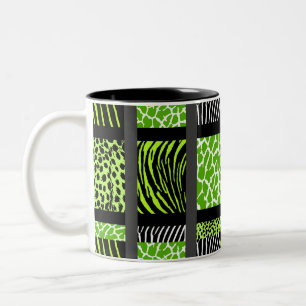 Tasse 2 Couleurs Poster de animal mixte Lime Green