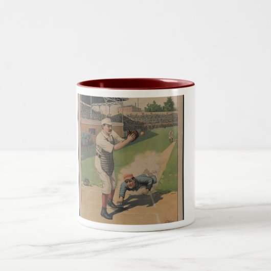 Tasse 2 Couleurs Poster de baseball (Centre)