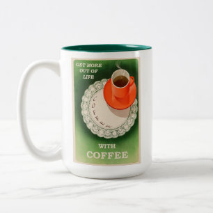 Tasse 2 Couleurs Poster de café vintage Rétro