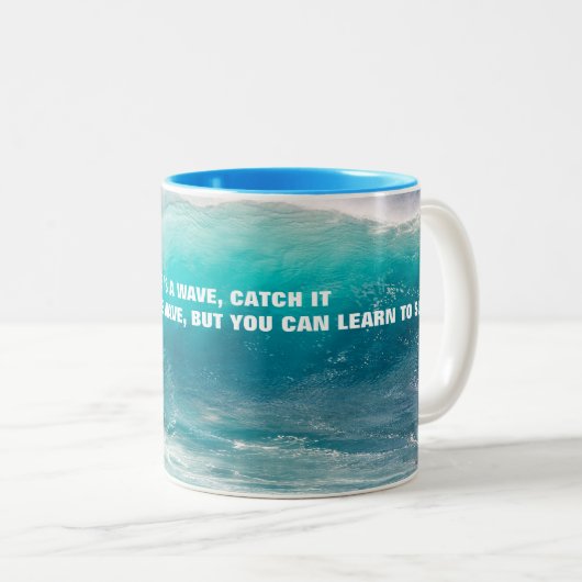 Tasse 2 Couleurs POSTER DE DEVIS surf (Devant droit)