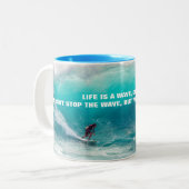 Tasse 2 Couleurs POSTER DE DEVIS surf (Devant gauche)