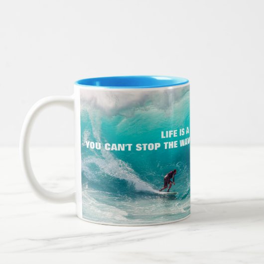 Tasse 2 Couleurs POSTER DE DEVIS surf (Gauche)