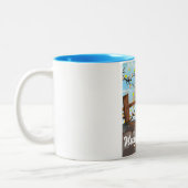 Tasse 2 Couleurs Poster de fleurs japonaises de Nagasaki. (Gauche)