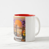 Tasse 2 Couleurs Poster de fleurs japonaises Okayama. (Devant droit)