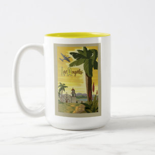 Tasse 2 Couleurs Poster de Los Angeles California Retro Vintage voy
