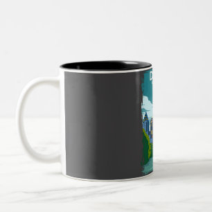 Tasse 2 Couleurs Poster de voyage de Dallas Texas Vintage Minimal R