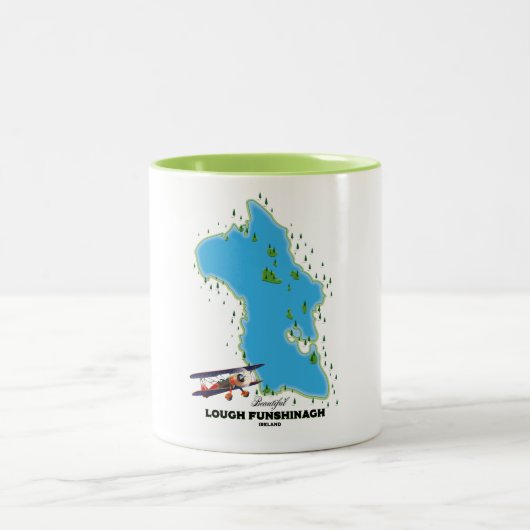 Tasse 2 Couleurs Poster de voyage de Lough Funshinagh Irlande. (Centre)
