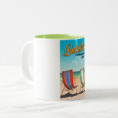Tasse 2 Couleurs poster de voyage de plage de Benidorm (Devant gauche)