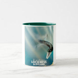 Tasse 2 Couleurs Poster de voyage monstre Loch Ness Scotland