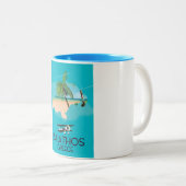 Tasse 2 Couleurs poster de voyage Skiathos Grèce (Devant droit)
