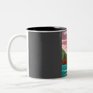 Tasse 2 Couleurs Poster du Vintage voyage du parc national Kenai Fj
