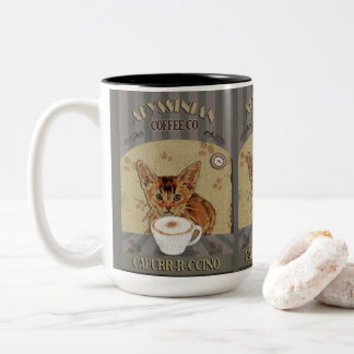 Tasse 2 Couleurs Poster vintage Abyssinian Cat Cat Capurrrccino