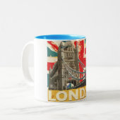 Tasse 2 Couleurs Poster vintage Londres (Devant gauche)