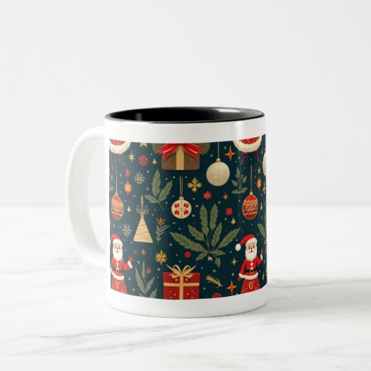 Tasse 2 Couleurs Poubelles de Noël (Devant gauche)