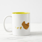 Tasse 2 Couleurs Poule et poussins de mère (Gauche)