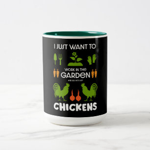 Tasse 2 Couleurs Poules Et Jardinage