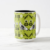 Tasse 2 Couleurs Poulet Hen Folk Art (Devant droit)