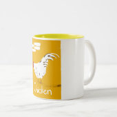 Tasse 2 Couleurs Poulet vintage (Devant droit)