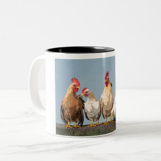 Tasse 2 Couleurs Poulets (Devant gauche)