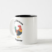 Tasse 2 Couleurs Poulets, humour, drôle (Devant gauche)