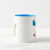 Tasse 2 Couleurs Poulets mignons aquarelle (Centre)