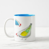 Tasse 2 Couleurs Poulets mignons aquarelle (Gauche)