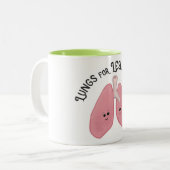 Tasse 2 Couleurs Poumons pour Leslie (Devant gauche)