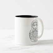 Tasse 2 Couleurs Poupée russe élégante (Devant droit)