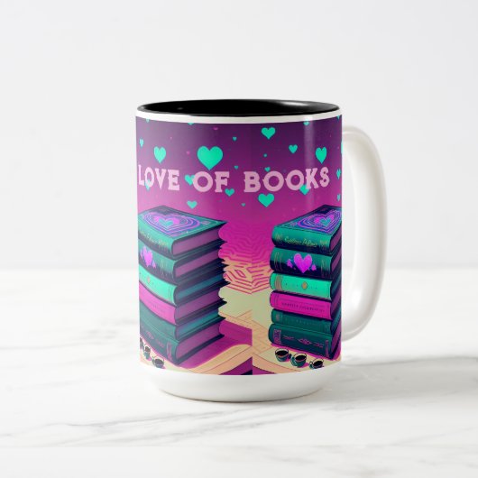 Tasse 2 Couleurs Pour l'amour des livres (Devant droit)