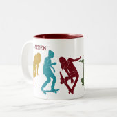 Tasse 2 Couleurs Pour Skateboarders Skateboard Graphics Collage (Devant gauche)
