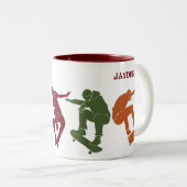 Tasse 2 Couleurs Pour Skateboarders Skateboard Graphics Collage (Devant droit)