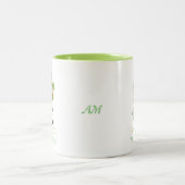Tasse 2 Couleurs Pour toujours Lucky Green Gnome & Monogram (Centre)