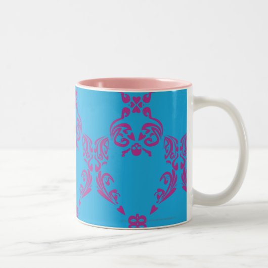 Tasse 2 Couleurs Pourpre-Aqua de damassé (Droit)