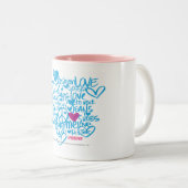 Tasse 2 Couleurs Pourpre/Aqua de graffiti (Devant droit)