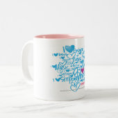 Tasse 2 Couleurs Pourpre/Aqua de graffiti (Devant gauche)