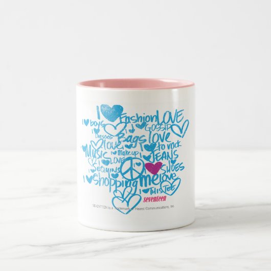 Tasse 2 Couleurs Pourpre/Aqua de graffiti (Centre)