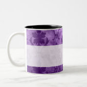 Tasse 2 Couleurs Pourpre blanc initial fait sur commande de motif (Gauche)
