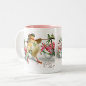 Tasse 2 Couleurs Poussettes et fleurs de Pâques (Devant gauche)