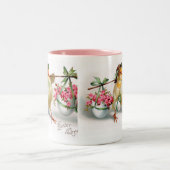 Tasse 2 Couleurs Poussettes et fleurs de Pâques (Centre)